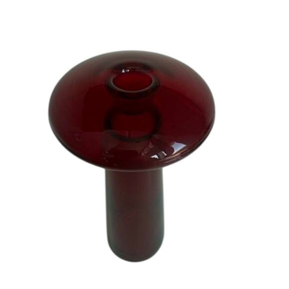 Iittala Atlas Candleholder Harri Koskinen 1996 Red Glass Finland 9" Modern Art - Picture 3 of 5